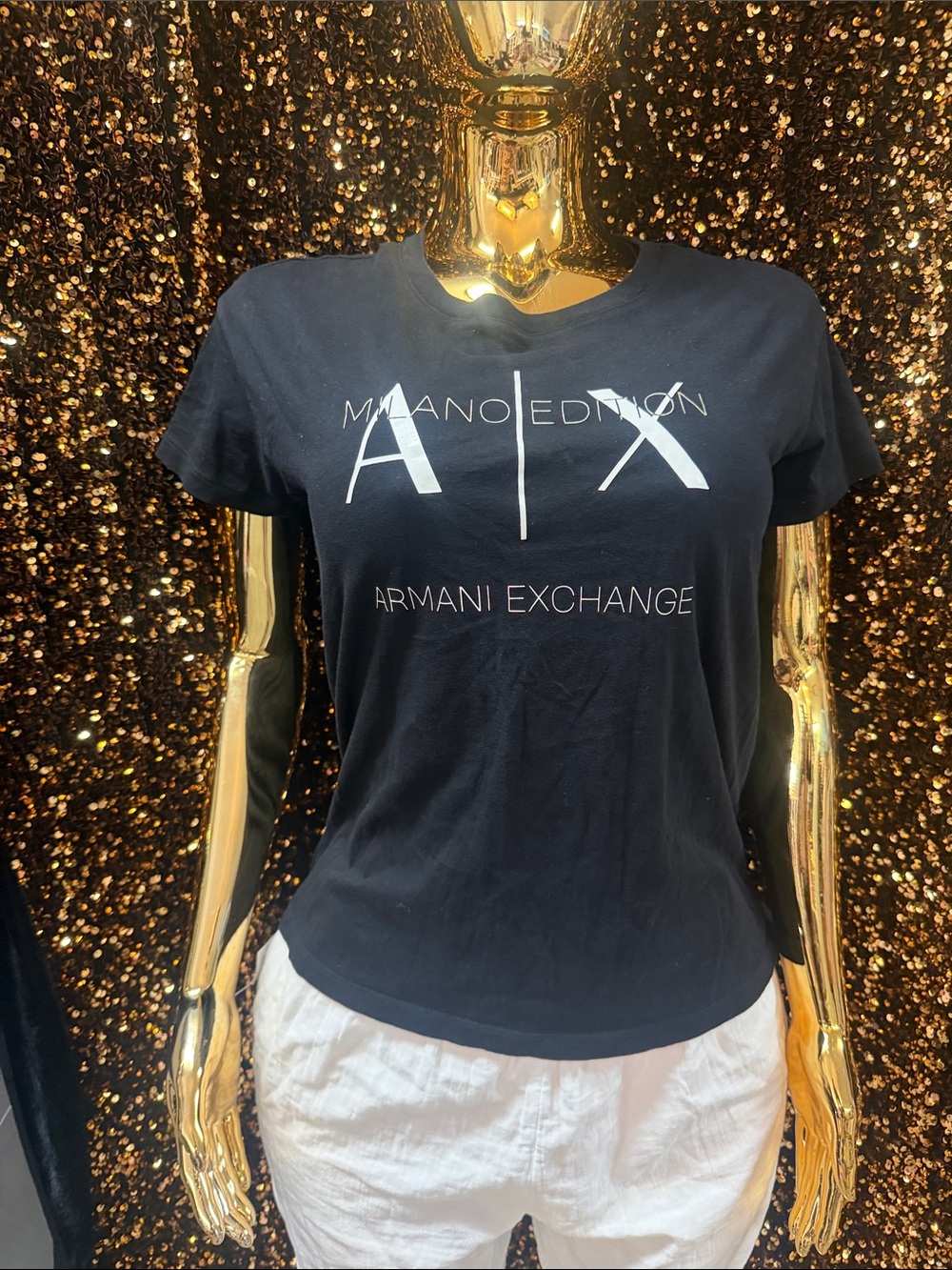 Armani Exchange Black Milano Edition A|X Logo Tee